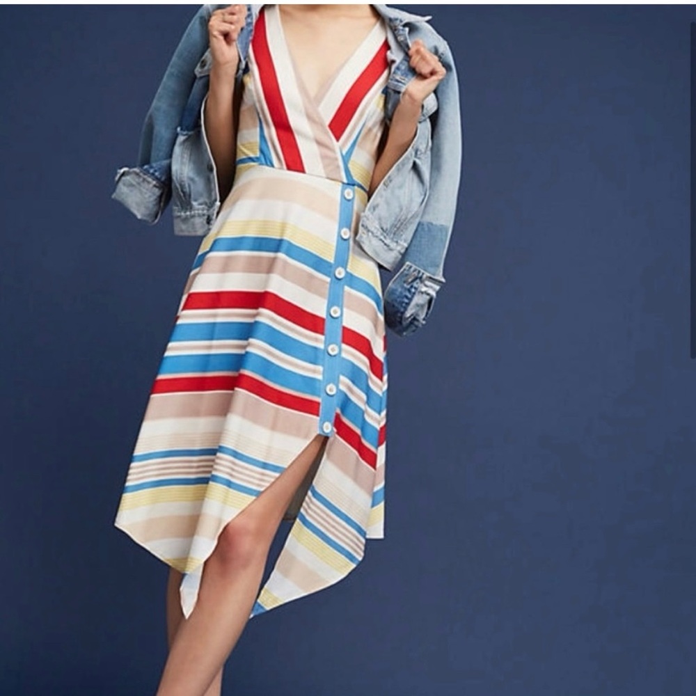 Anthropologie Naomi Striped Midi Dress by Tracy Reese Size 12